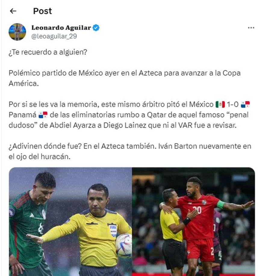 Periodista panameños recordó que Iván Bartón anteriormente perjudicó a Panamá y precisamente ante Honduras. 
