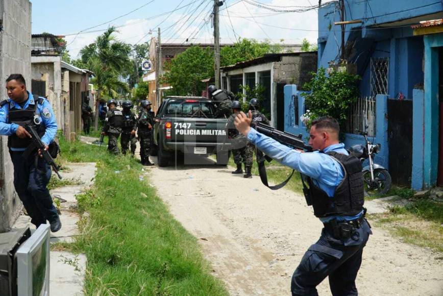 Operativo termina en tiroteo entre policías y pandilleros en la Col. La Unión de San Pedro Sula (Fotos)