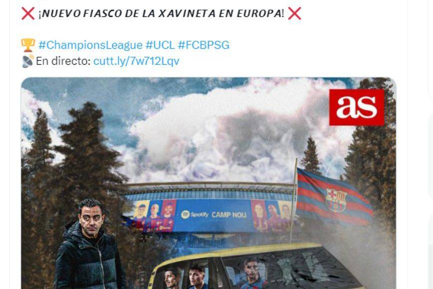 Diario AS de España: “Nuevo fiasco de la Xavineta en Europa”.