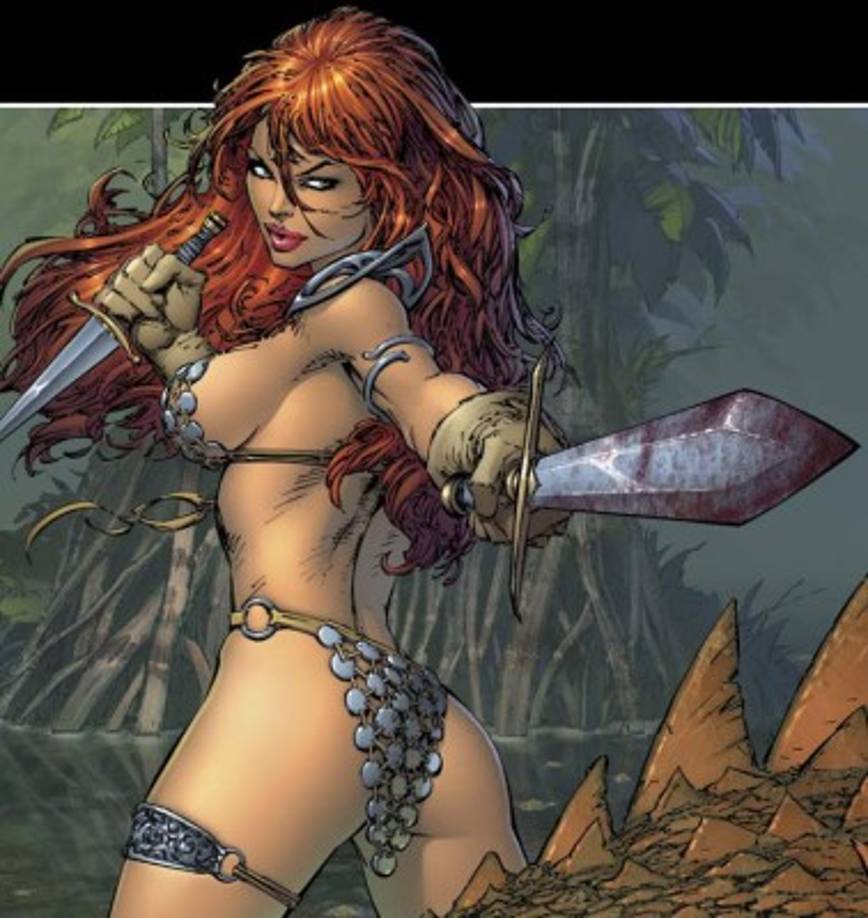 RED SONJA<br/>Identidad: La misma<br/>Poderes/habilidades: Apabullante belleza, valiente guerrera y un inigualable manejo de la espada.<br/>