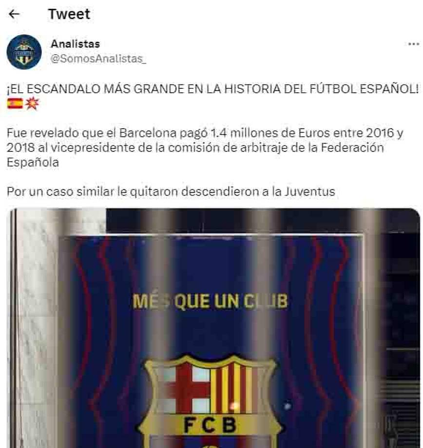“Por un caso similar descendieron a la Juventus”.