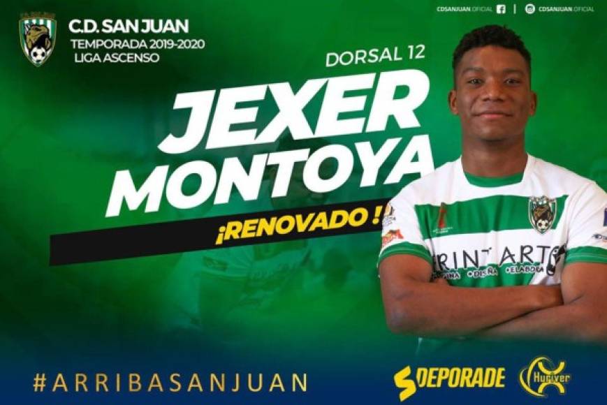 Jexer Montoya: El Club Deportivo San Juan de la Liga de Ascenso anunció la renovación del futbolista.
