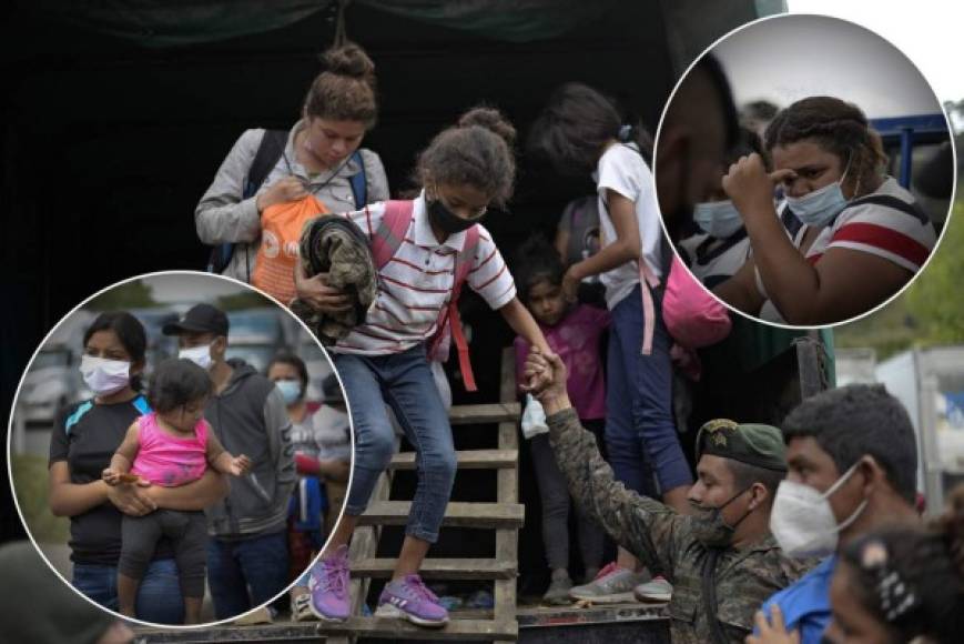 Miles de migrantes hondureños retornaron apesadumbrados este martes a su país tras un fallido intento por llegar en caravana a Estados Unidos, imposibilitado por las políticas migratorias y sanitarias de Guatemala.<br/>