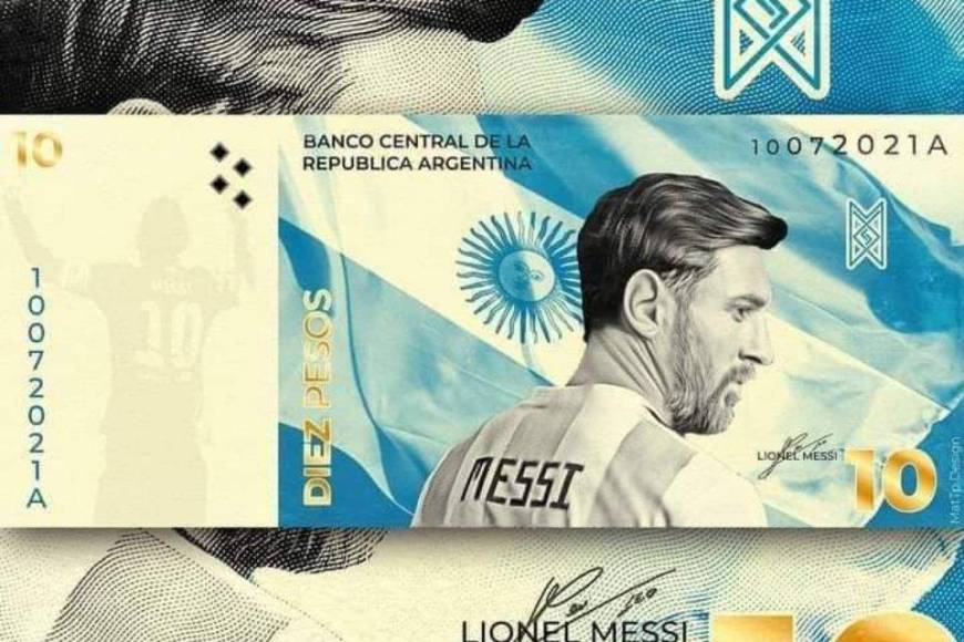 En internet ya salen varias propuestas parea billetes conmemorativos. El joven Matías Tapia oriundo de Tafí Viejo diseñó un billete de 10 pesos con la cara de Lionel Messi, tras la consagración de Argentina como campeón de la Copa América.