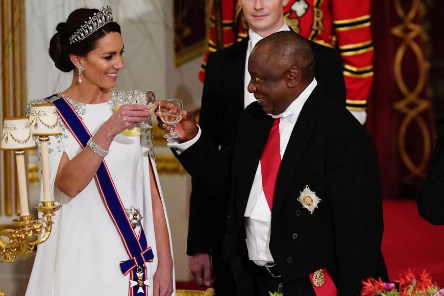 William y Kate, que recibieron sus títulos como príncipes de Gales tras la muerte de Isabel II, recibieron en el palacio de Buckingham al presidente de Sudáfrica, Cyril Ramaphosa, la semana pasada.