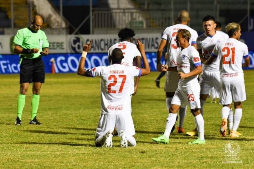 Así celebró Jerry Bengtson su gol contra el Motagua.