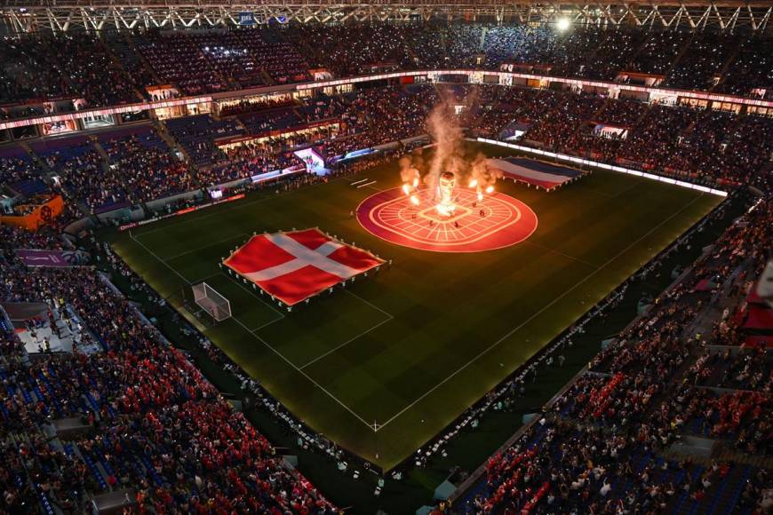 Así de espectacular lució el estadio 974 para el partido entre Francia y Dinamarca.
