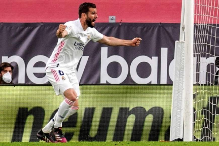 Nacho Fernández grita eufórico el gol que marcó para la victoria del Real Madrid en Bilbao.