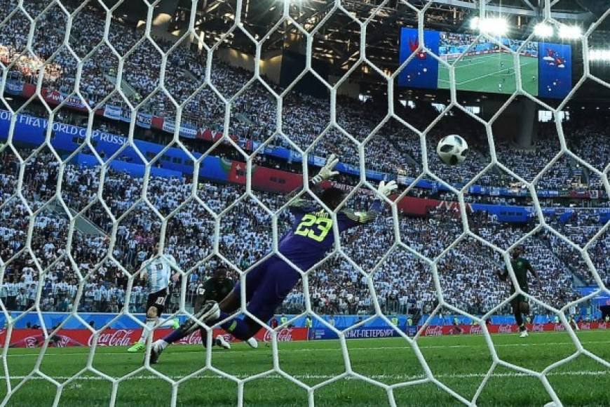 El golazo de Messi a Nigeria, visto desde otro ángulo. Foto AFP