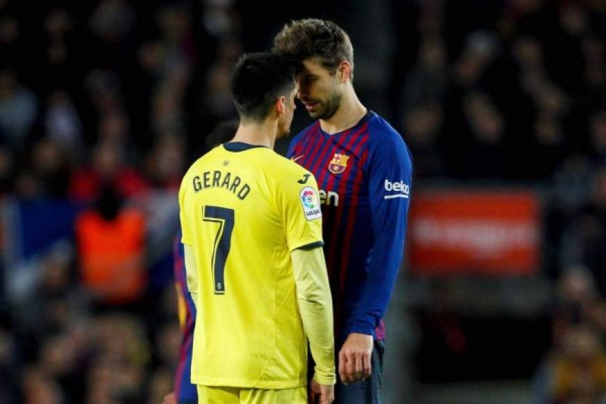 Gerard Piqué y Gerard Moreno protagonizaron una bronca en el partido.