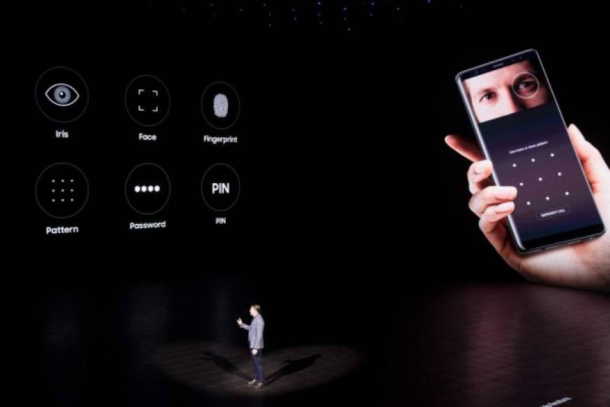 Como su predecesor, el Note 8 cuenta con la tecnología biométrica para desbloqueo, entre ellos lector de huellas y, sobre todo, reconocimiento facial y de iris.<br/>