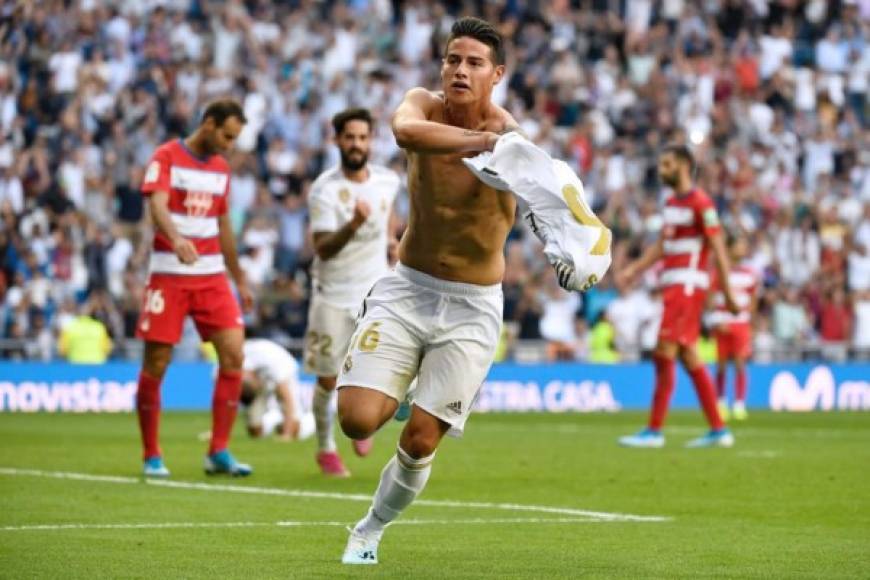 Cuando peor la pasaban en Real Madrid, llegó el colombiano James Rodríguez para sentenciar el encuentro. El sudamericano marcó lo que era el 4-2 a favor del club blanco.