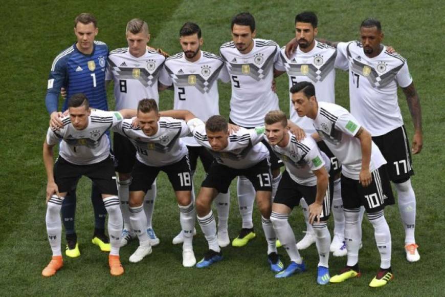 El once titular de Alemania para enfrentar a México. Foto AFP