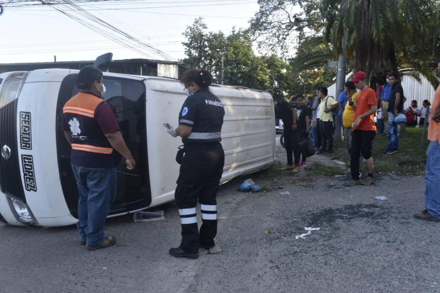 El accidente se registró en la 3 calle y 3 avenida del barrio Barandillas de San Pedro Sula.