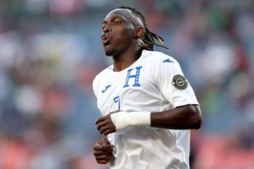 DENVER, COLORADO - JUNE 03: Alberth Elis #7 of Honduras reacts to a missed goal against USA in the second half during Game 1 of the Semifinals of the CONCACAF Nations League Finals of at Empower Field At Mile High on June 03, 2021 in Denver, Colorado. Matthew Stockman/Getty Images/AFP (Photo by MATTHEW STOCKMAN / GETTY IMAGES NORTH AMERICA / Getty Images via AFP)