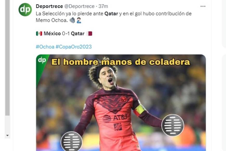 México es víctima de memes tras caer ante Qatar en la Copa Oro