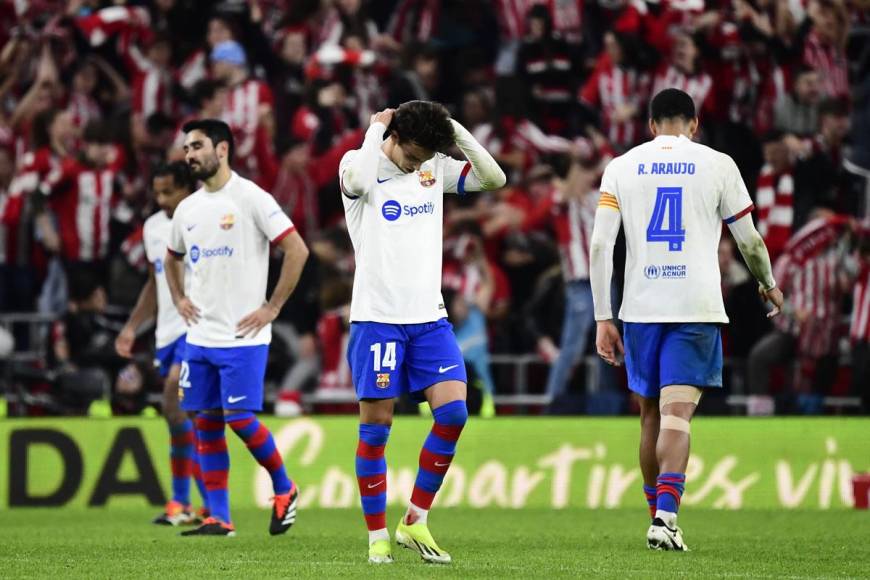 El lamento de los jugadores del Barcelona tras la eliminación en la Copa del Rey a manos del Athletic Club de Bilbao.