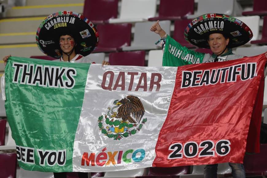 Los hinchas mexicanos enviaron un mensaje desde las graderías: “Gracias Qatar. Nos vemos en México 2026”