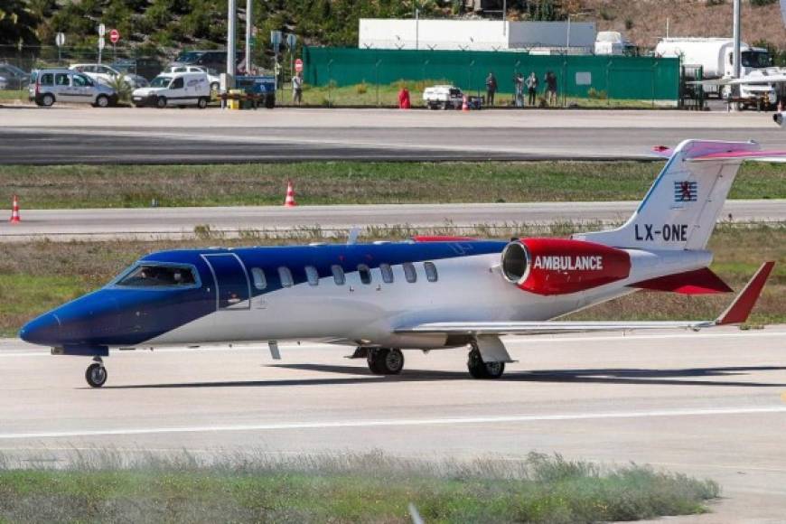 Según medios internacionales, CR7 viajó en un jet Bombardier Learjet 45XR LX-ONE que está especialmente equipado para la emergencia sanitaria.