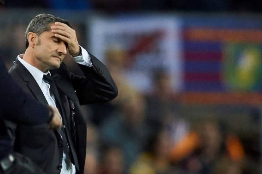 Ernesto Valverde estaba decepcionado tras el empate ante Slavia Praga.