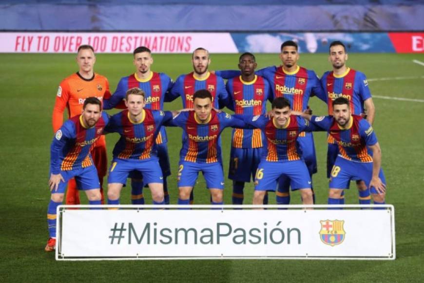 El 11 titular del Barcelona para enfrentar al Real Madrid.