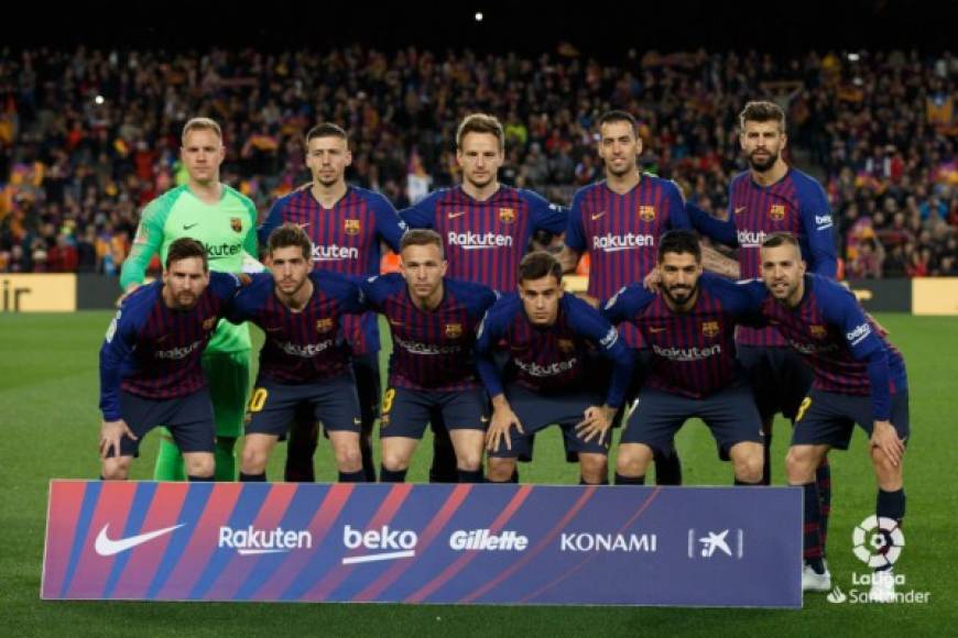 El 11 titular del Barcelona posando previo al inicio del partido contra Atlético de Madrid. Foto LaLiga.es