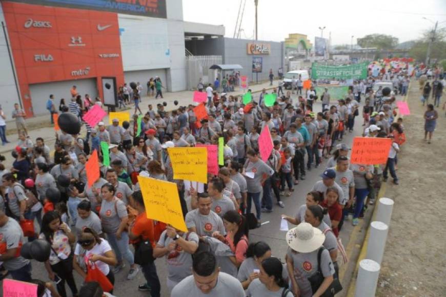 Las marchas en San Pedro Sula dieron inicio desde tempranas horas de este primero de mayo.