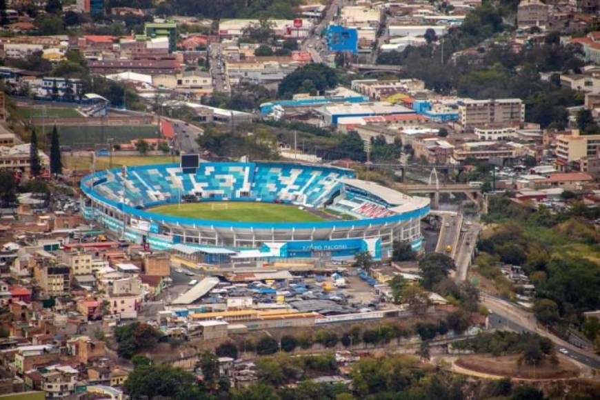 ¡Una belleza! Así se ve el Estadio Nacional ‘Chelato’ Uclés desde las alturas.