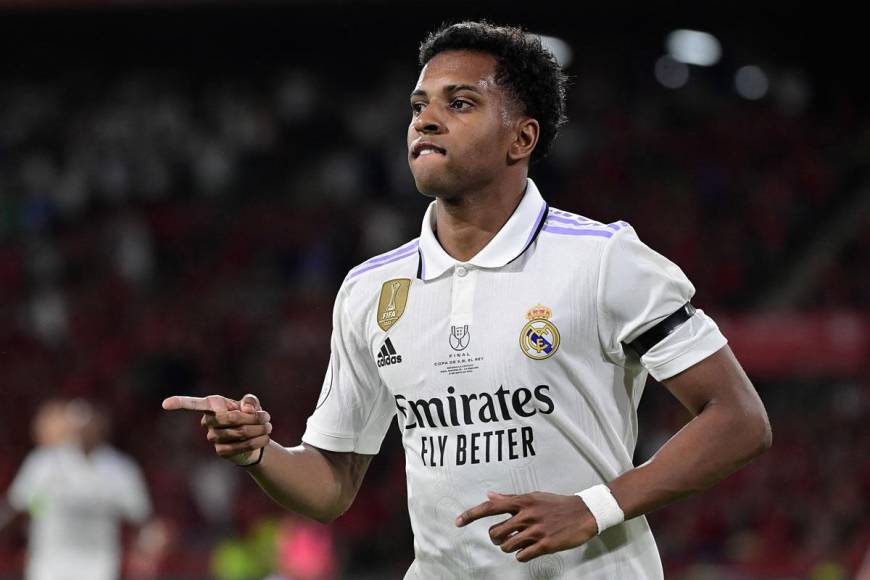 Rodrygo celebrando su segundo gol en la final de la Copa del Rey.