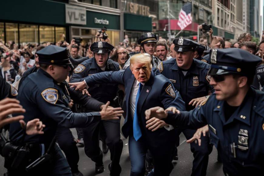Las imágenes virales del falso arresto de Trump que fueron generadas por IA