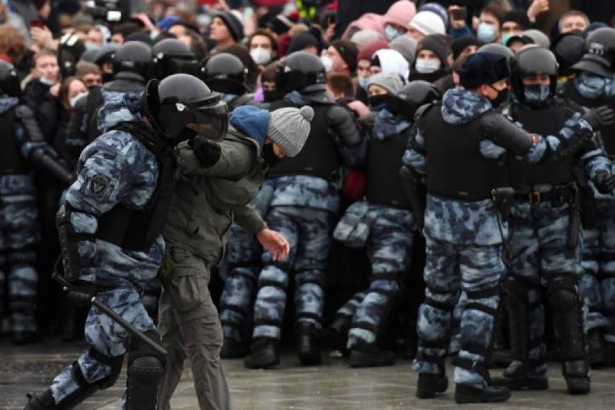 El Kremlin dijo que la mayoría de personas detenidas en Moscú durante estas protestas 'ilegales' fueron liberadas. Foto AFP