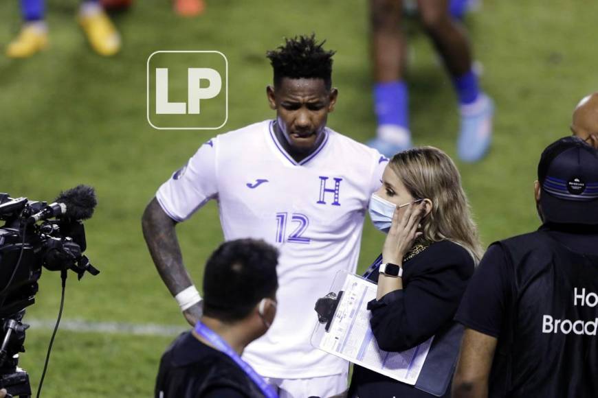 Romell Quioto dio la cara al final del partido y atendió a los medios a pie de campo.