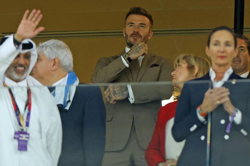 El exfutbolista inglés David Beckham, presente en el palco del estadio Lusail.