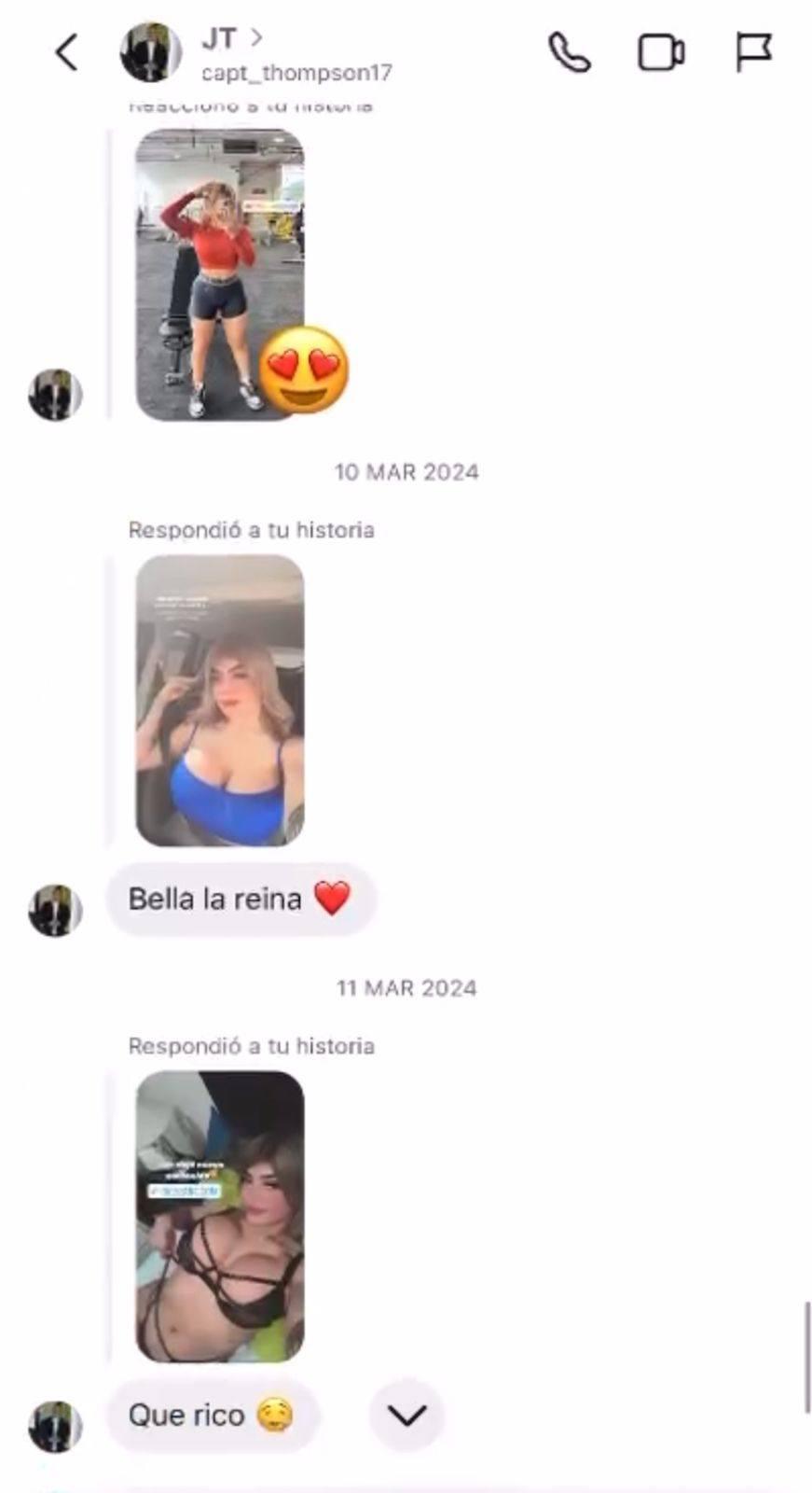 Filtran los presuntos chats 'picantes' de Javian Thompson a otra mujer