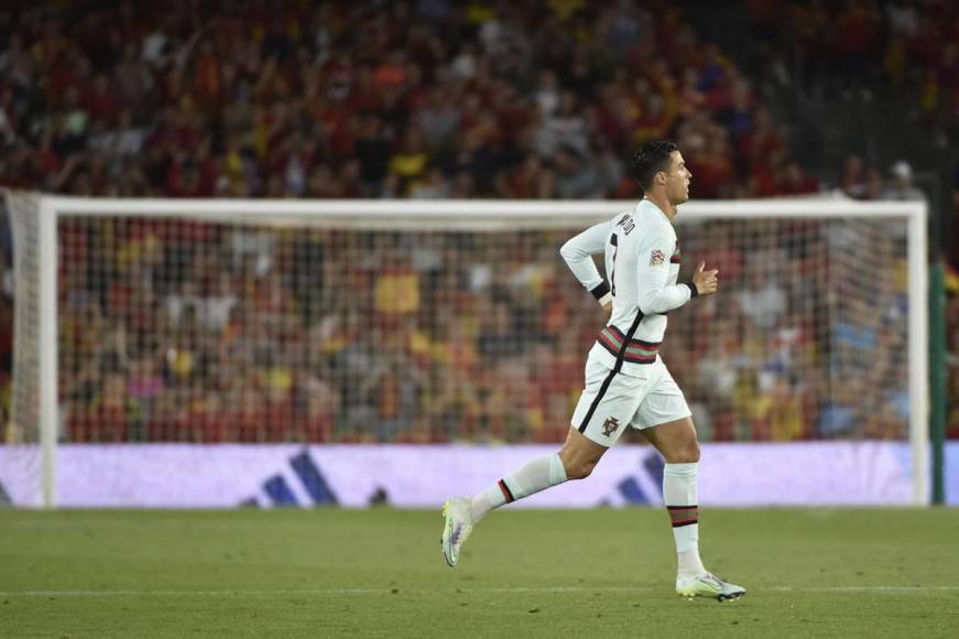 Cristiano Ronaldo tras entrar de cambio en el segundo tiempo del partido.