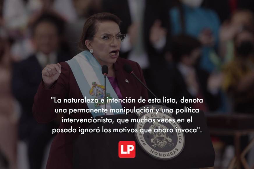 Además, mencionó que la intención de la publicación de Lista Engel denota “manipulación”. 