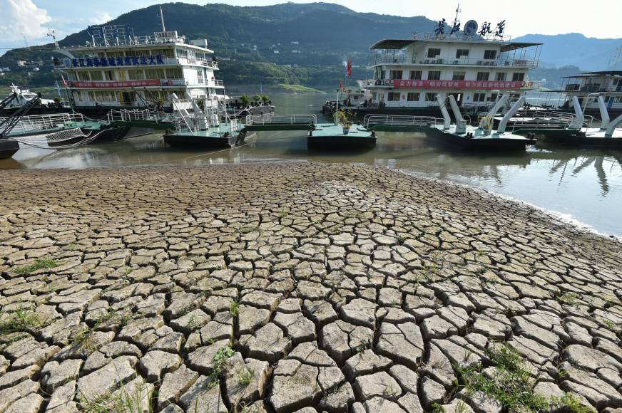 Desde julio, las precipitaciones en la cuenca del río Yangtsé han sido un 40 % inferiores a las del mismo período del año anterior, marcando así un mínimo desde 1961.