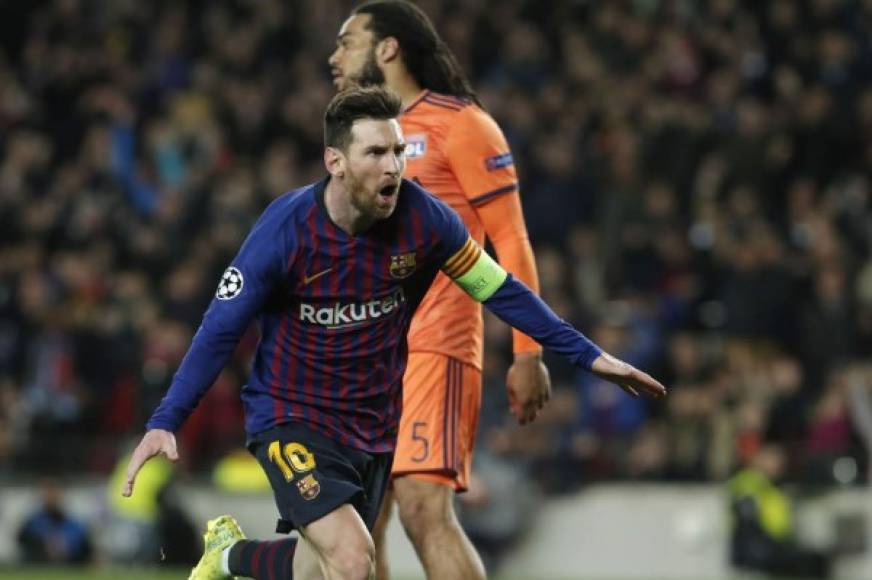Lionel Messi marcó el 3-0 y así lo celebró.
