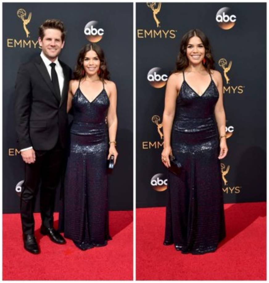 La actriz estadounidense de padres hondureños, América Ferrera, con su esposo, Ryan Piers Williams.