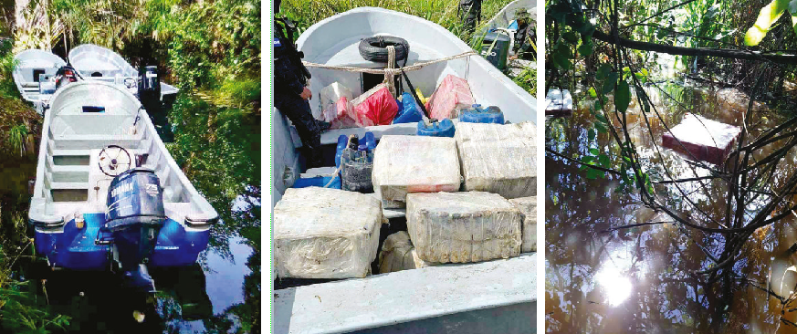 Los fardos de droga y las lanchas fueron escondidos por los traficantes.