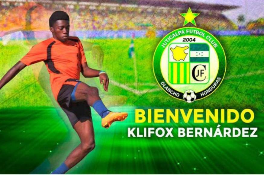 El Juticalpa FC anunció el fichaje del lateral derecho Klifox Bernárdez, quien llega cedido por el Motagua.