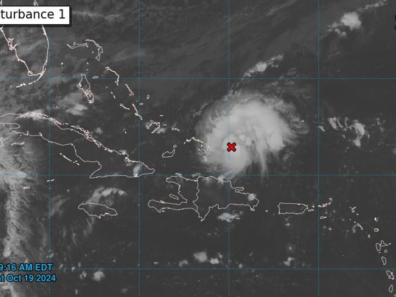 Localización de la tormenta tropical Óscar en el Caribe.