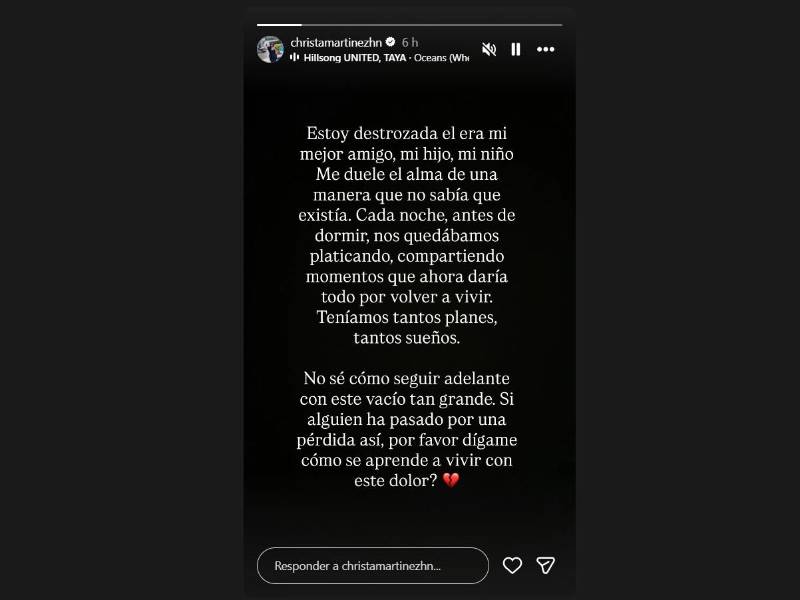 El conmovedor mensaje que compartió Christa Martínez en Instagram.