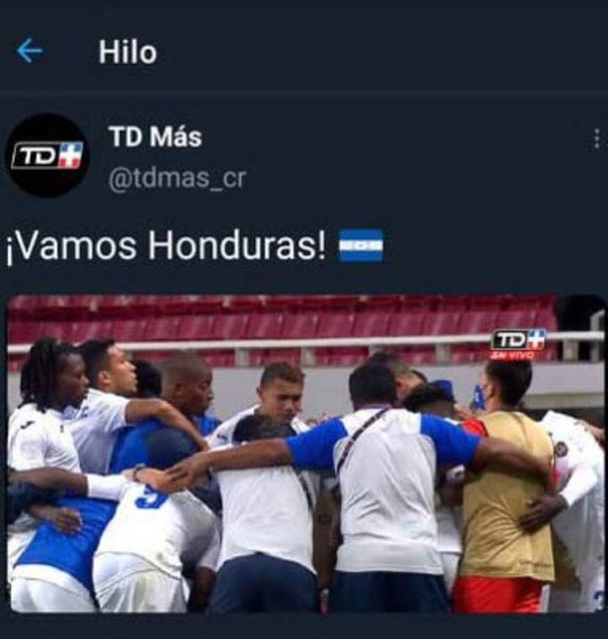 Los portales ticos mostraron su apoyo para Honduras.
