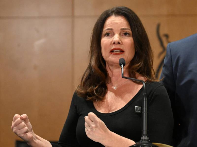 La actriz Fran Drescher, presidenta del sindicato de actores de EE.UU. (SAG-AFTRA).