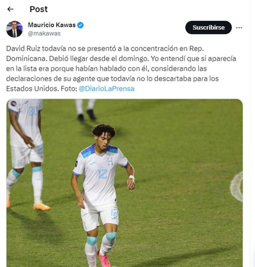 Mauricio Kawas dejó su punto de vista sobre el tema de David Ruiz. 