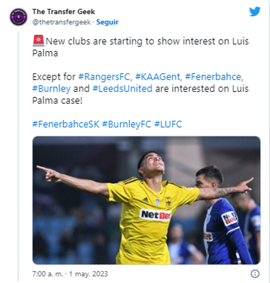 The Transfer Geek fue el medio que anunció el interés de estos cuatros equipos y se suma a la lista de los equipos que estan atraidos por el fichaje del catracho.