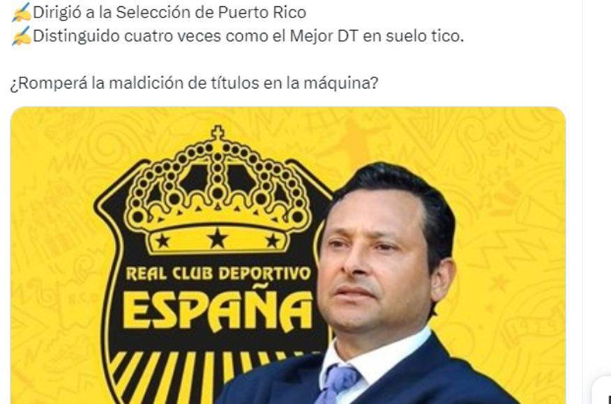 El periodista hondureño Mario Figueroa de Diario Diez destacó el trabajo realizado por Jeaustin Campos en Costa Rica.¿Romperá la maldición de títulos en la máquina?, se preguntó. 