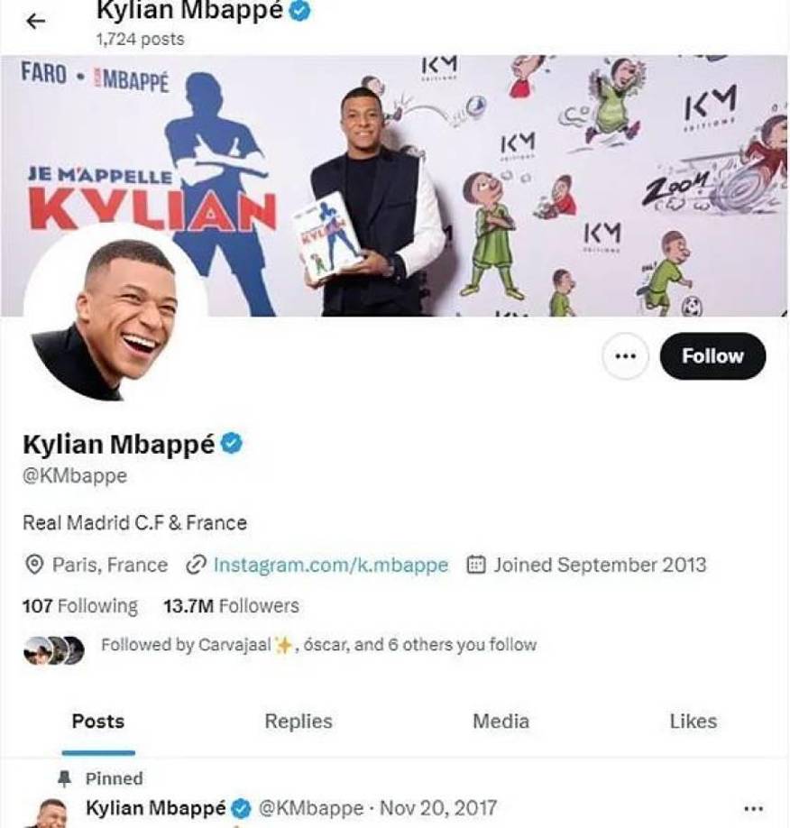 En la biografia de Kylian Mbappé ya se puede reflejar el club al que pertenece.