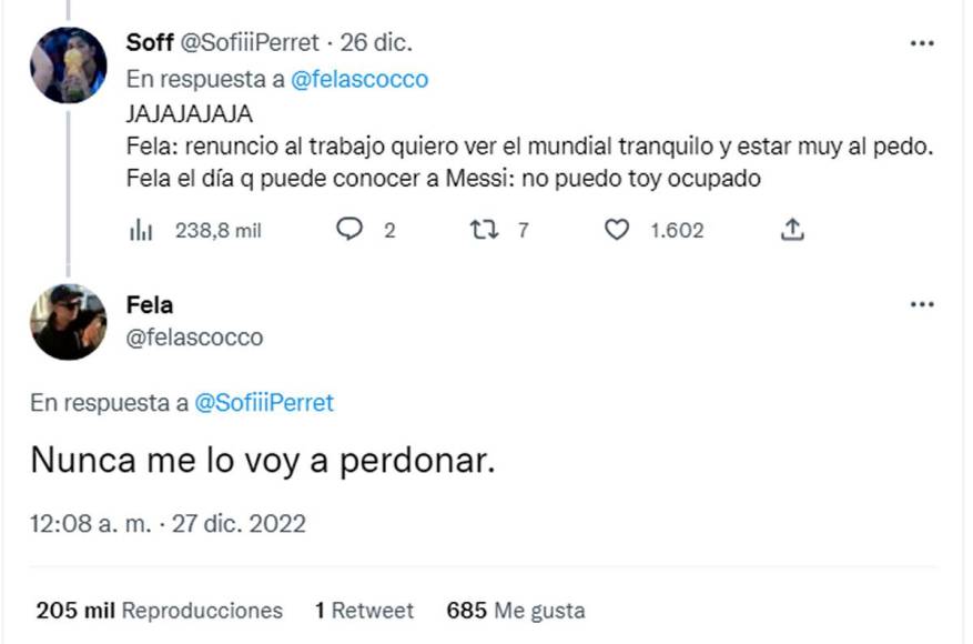 Los memes y comentarios no se hicieron esperar y varios usuarios aprovecharon para bromear sobre la situación. “Nunca me lo voy a perdonar”, dice @felascocco.